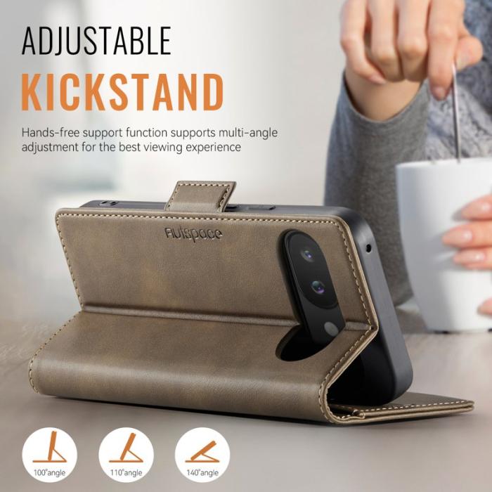 AUTSPACE - AUTSPACE Google Pixel 9a Fodral Retro Läder - Brun