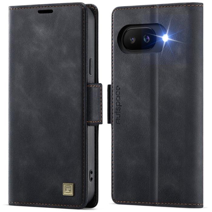 AUTSPACE - AUTSPACE Google Pixel 9a Fodral Retro Läder - Svart