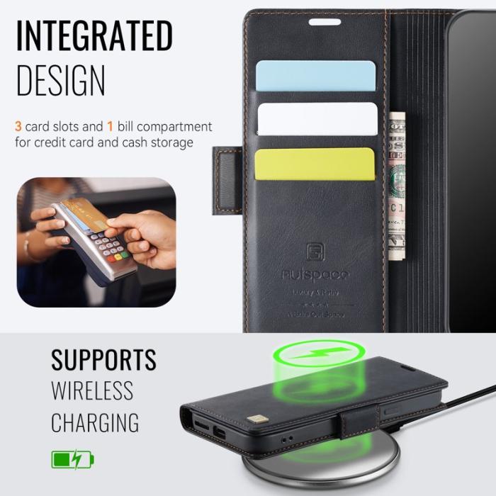 AUTSPACE - AUTSPACE Google Pixel 9a Fodral Retro Läder - Svart