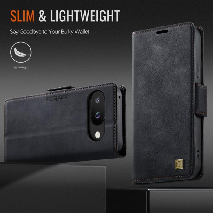 AUTSPACE - AUTSPACE Google Pixel 9a Fodral Retro Läder - Svart