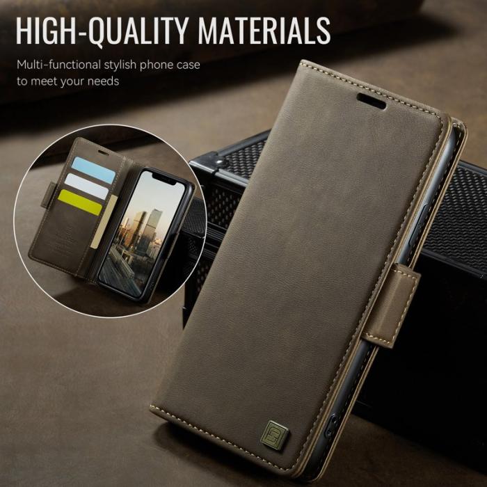 AUTSPACE - AUTSPACE iPhone 11 Fodral Retro Läder - Brun - RFID Blocking