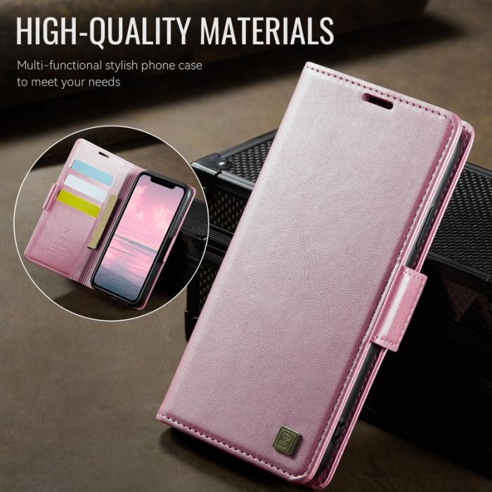 AUTSPACE - AUTSPACE iPhone 11 Fodral Retro Läder - Pink - RFID Blocking