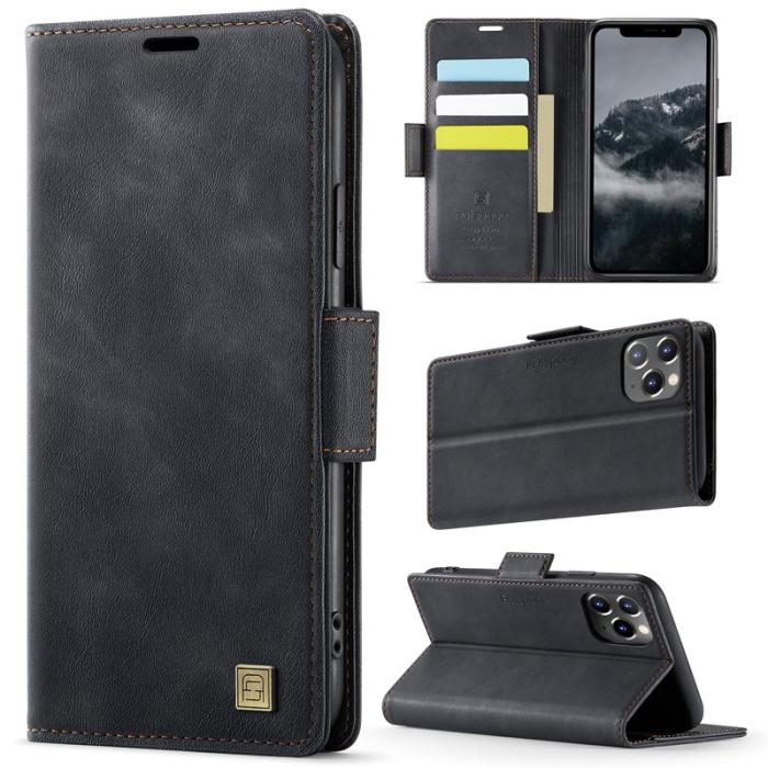 AUTSPACE - AUTSPACE iPhone 11 Pro Fodral Retro Läder - Svart