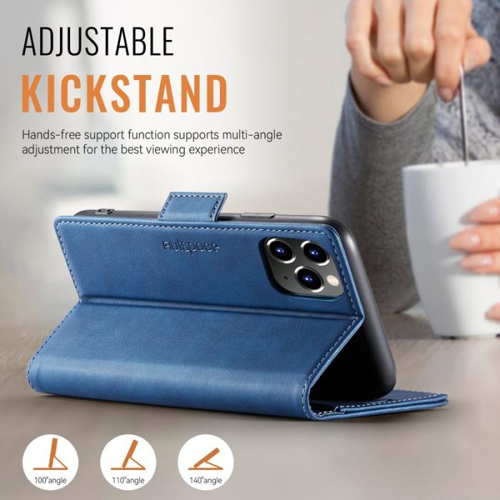 AUTSPACE - AUTSPACE iPhone 11 Pro Max Fodral Äkta läder - Blå