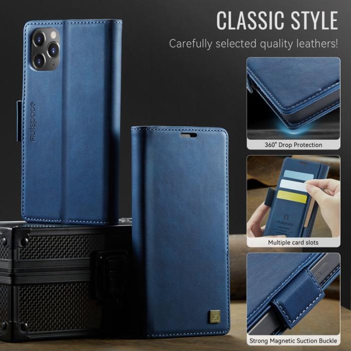 AUTSPACE - AUTSPACE iPhone 11 Pro Max Fodral Äkta läder - Blå