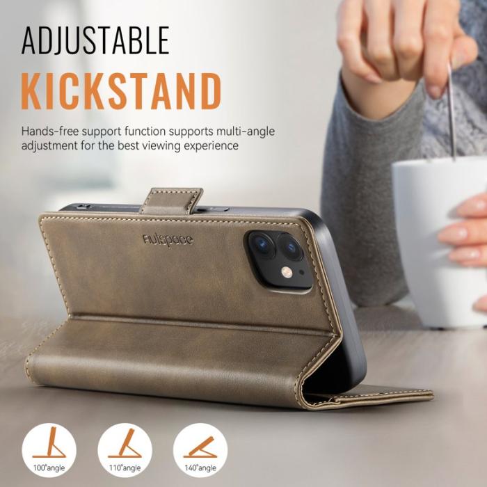 AUTSPACE - AUTSPACE iPhone 12 Pro Fodral Äkta läder - Brun