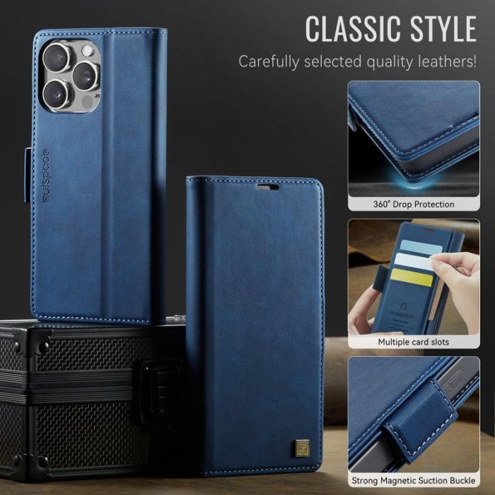 AUTSPACE - AUTSPACE iPhone 12 Pro Max Fodral Äkta läder - Blå