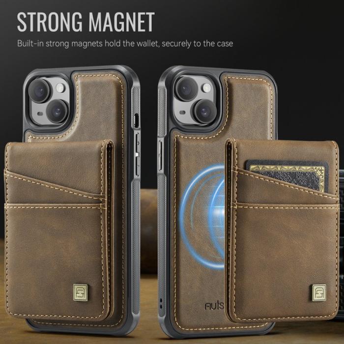 AUTSPACE - AUTSPACE iPhone 13 Fodral Äkta läder - Kaffe