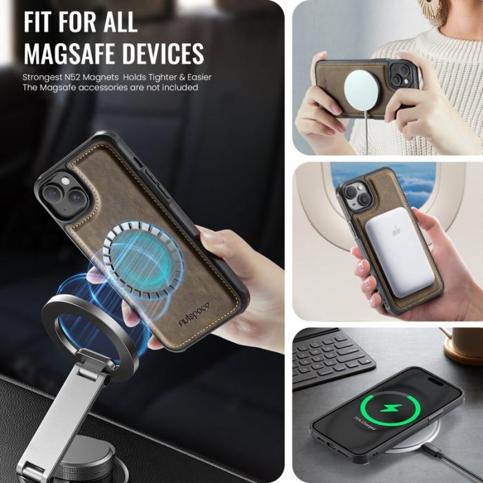 AUTSPACE - AUTSPACE iPhone 13 Fodral Vintage Läder - Kaffe