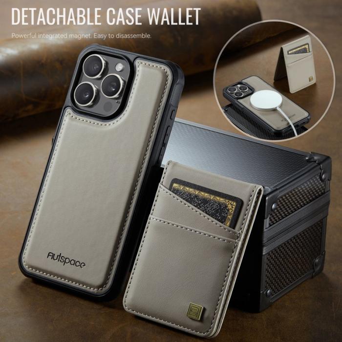 AUTSPACE - AUTSPACE iPhone 13 Pro Fodral Äkta läder - Grå