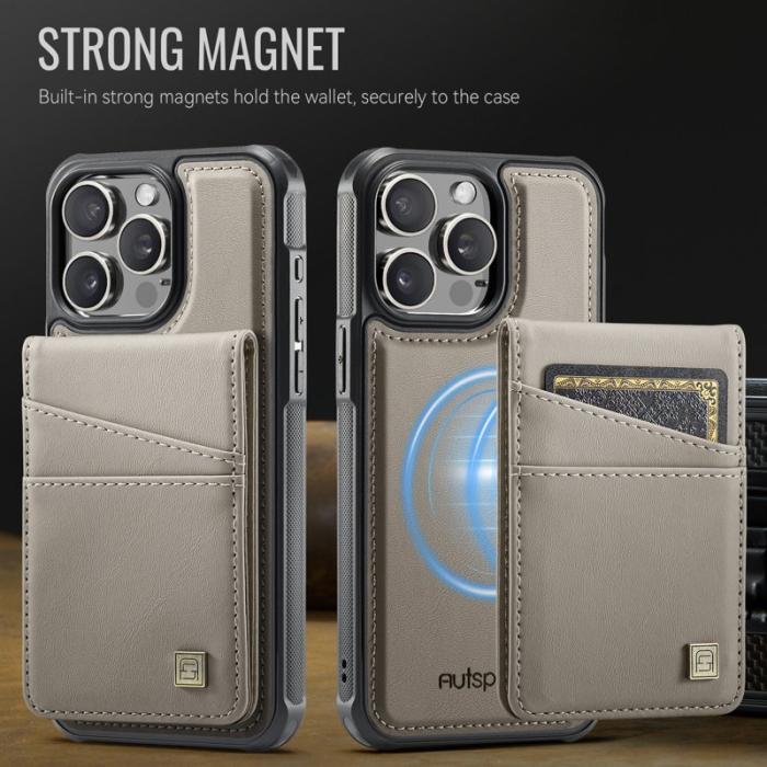 AUTSPACE - AUTSPACE iPhone 13 Pro Fodral Äkta läder - Grå