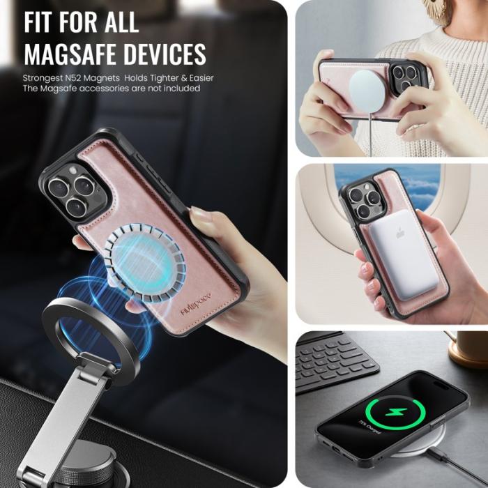 AUTSPACE - AUTSPACE iPhone 13 Pro Fodral Äkta läder - Roséguld