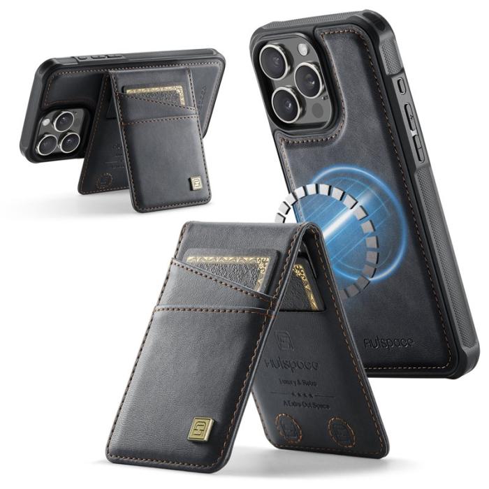 AUTSPACE - AUTSPACE iPhone 13 Pro Fodral Äkta läder - Svart