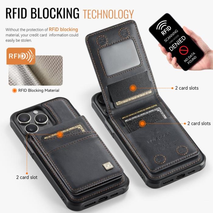 AUTSPACE - AUTSPACE iPhone 13 Pro Fodral Äkta läder - Svart