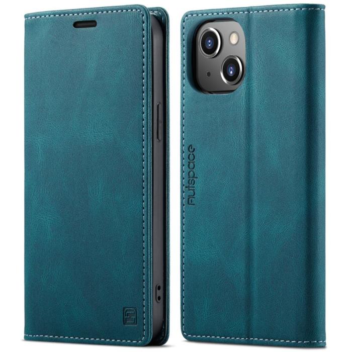 AUTSPACE - AUTSPACE iPhone 13 Skal Äkta läder - Blå