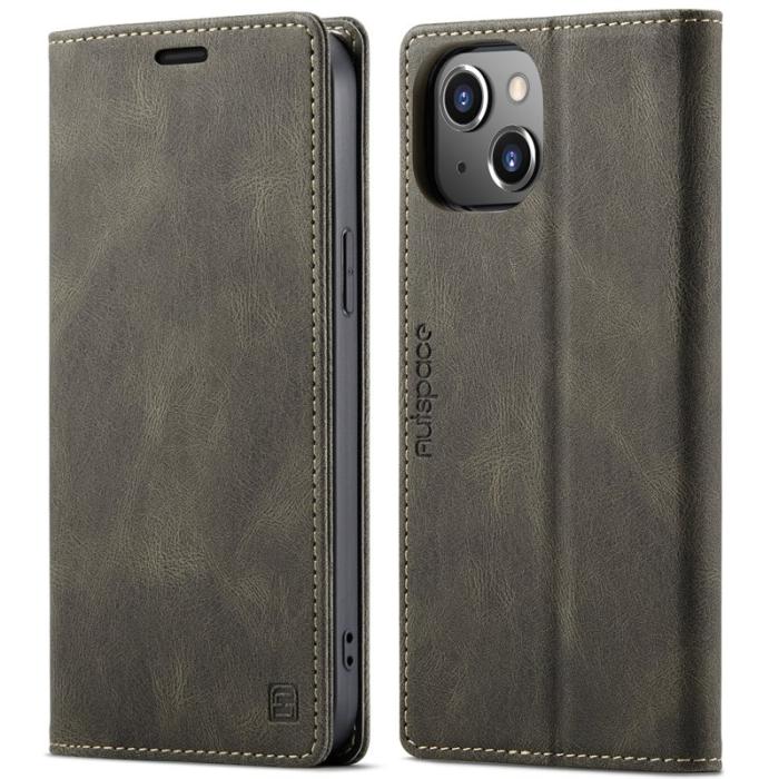 AUTSPACE - AUTSPACE iPhone 13 Skal Äkta läder - Kaffe