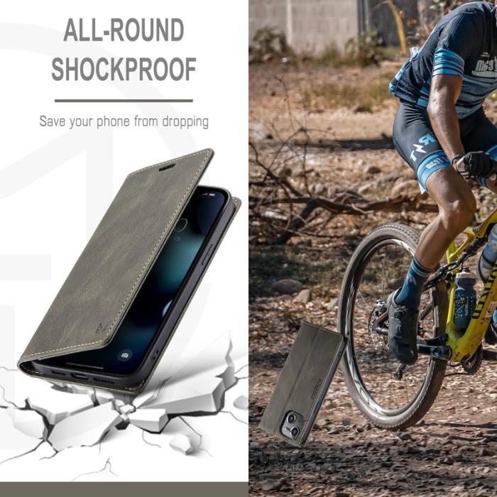 AUTSPACE - AUTSPACE iPhone 13 Skal Äkta läder - Kaffe