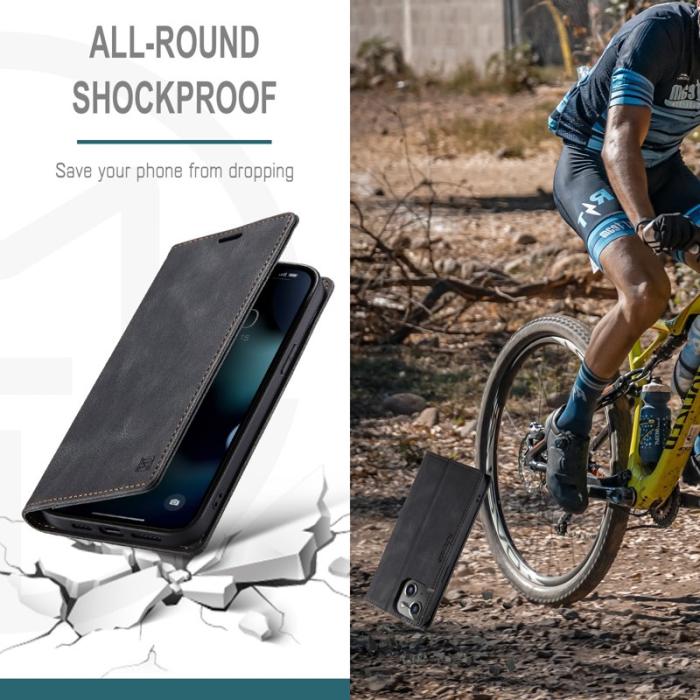 AUTSPACE - AUTSPACE iPhone 13 Skal Äkta läder - Svart