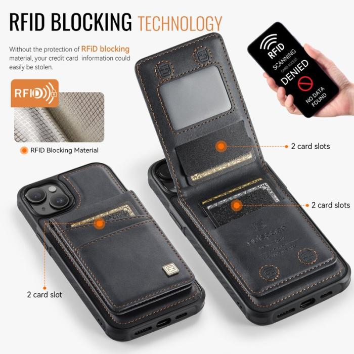 AUTSPACE - AUTSPACE iPhone 14 Fodral Äkta läder - Svart