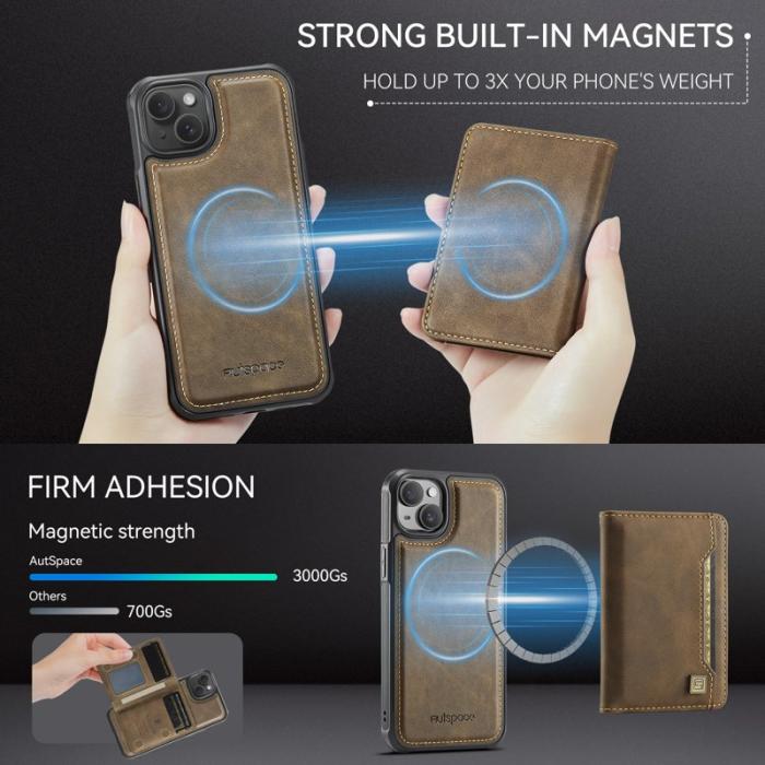 AUTSPACE - AUTSPACE iPhone 14 Fodral Vintage Läder - Kaffe
