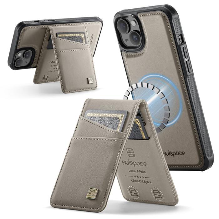 AUTSPACE - AUTSPACE iPhone 14 Plus Fodral Äkta läder - Grå