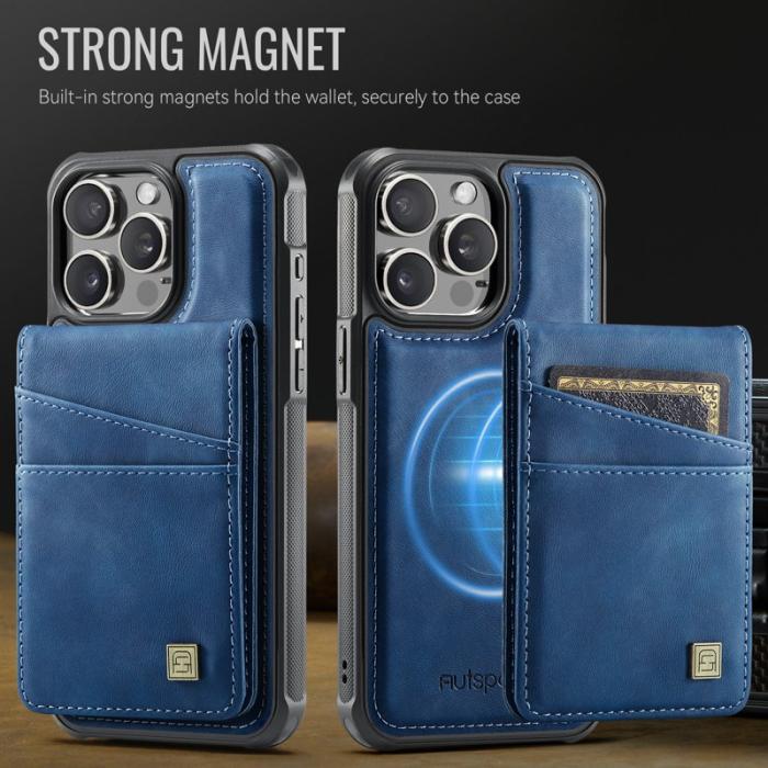 AUTSPACE - AUTSPACE iPhone 14 Pro Fodral Äkta läder - Blå
