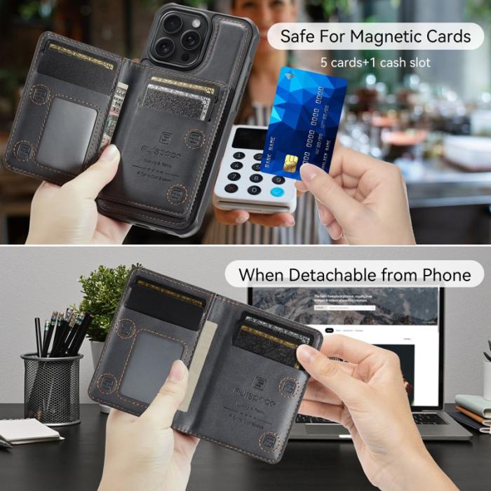 AUTSPACE - AUTSPACE iPhone 14 Pro Fodral Äkta läder - Svart
