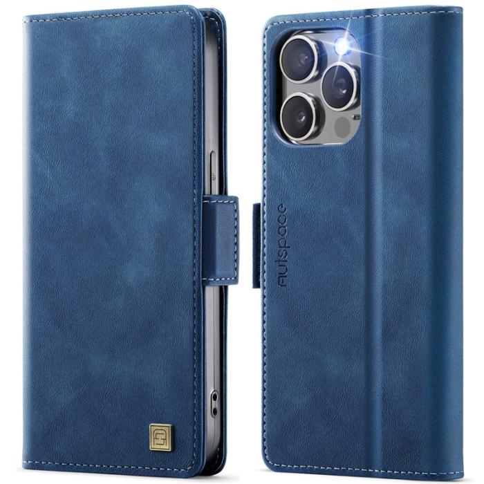 AUTSPACE - AUTSPACE iPhone 14 Pro Fodral Retro Läder - Blå