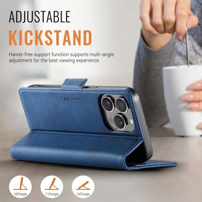 AUTSPACE - AUTSPACE iPhone 14 Pro Fodral Retro Läder - Blå