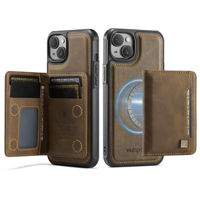 AUTSPACE - AUTSPACE iPhone 15 Fodral Vintage Läder - Kaffe