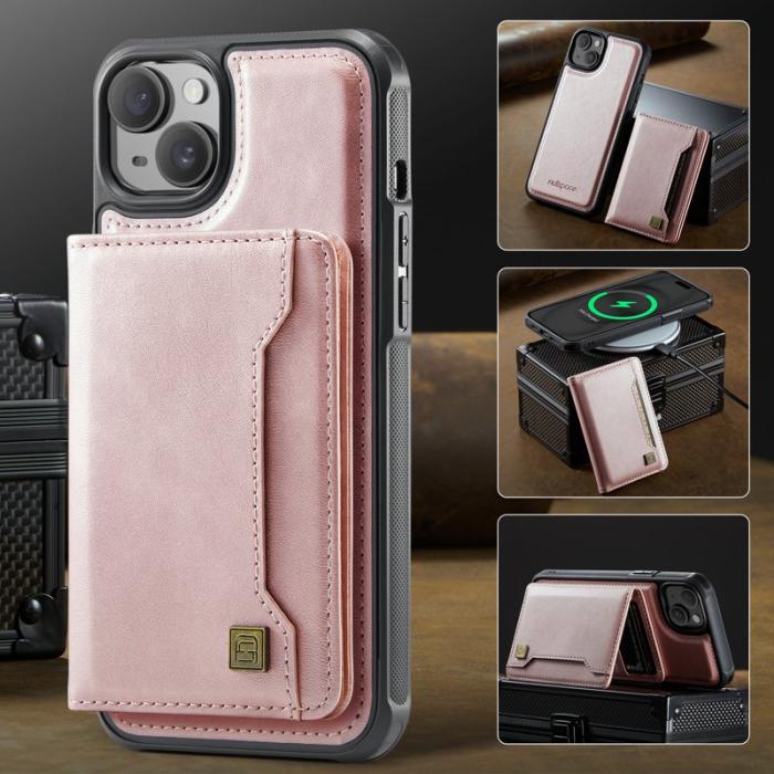 AUTSPACE - AUTSPACE iPhone 15 Fodral Vintage Läder - Rose Gold