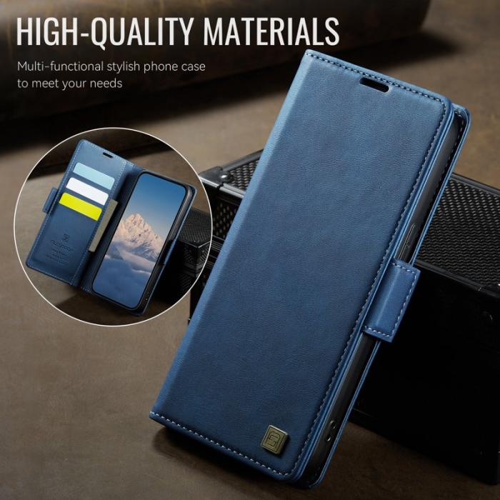 AUTSPACE - AUTSPACE iPhone 15 Plus Fodral Retro Läder - Blå