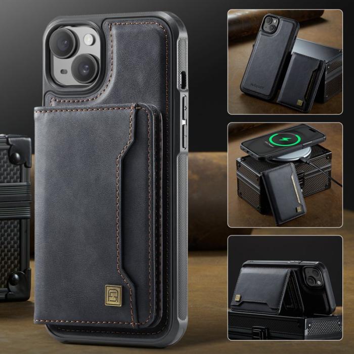 AUTSPACE - AUTSPACE iPhone 15 Plus Fodral Vintage Läder - Svart