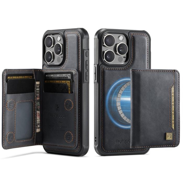 AUTSPACE - AUTSPACE iPhone 15 Pro Fodral Äkta läder - Svart
