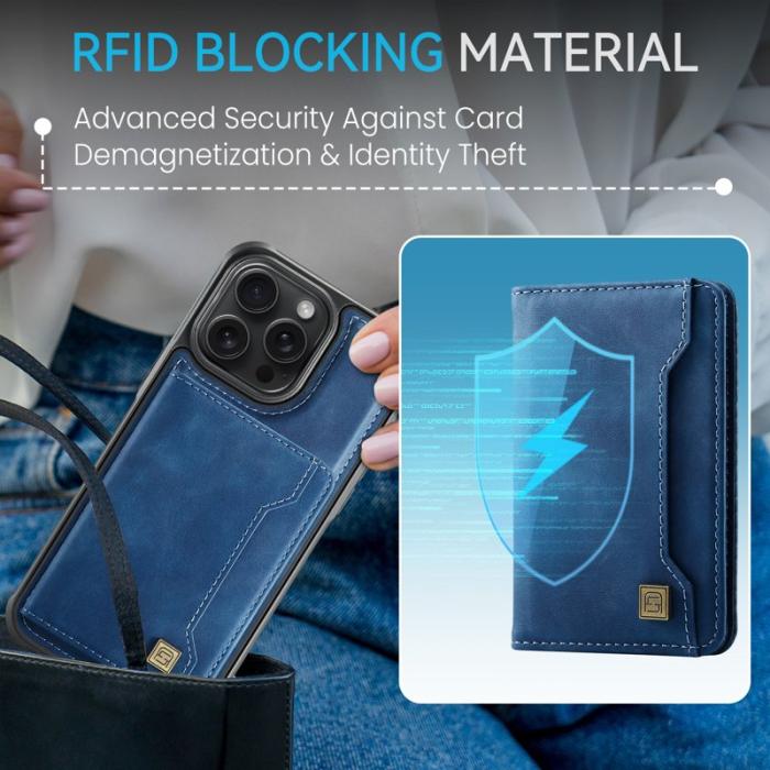 AUTSPACE - AUTSPACE iPhone 15 Pro Fodral Vintage Läder - Blå