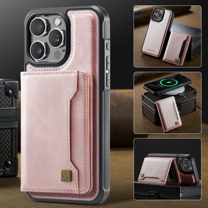 AUTSPACE - AUTSPACE iPhone 15 Pro Fodral Vintage Läder - Rose Gold