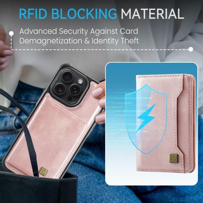 AUTSPACE - AUTSPACE iPhone 15 Pro Max Fodral Äkta läder - Rose Gold