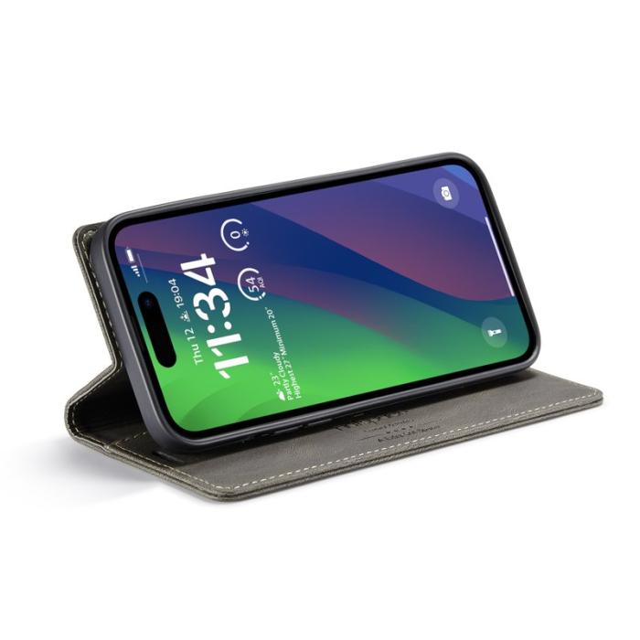 AUTSPACE - AUTSPACE iPhone 15 Wallet Fodral Äkta läder - Kaffe