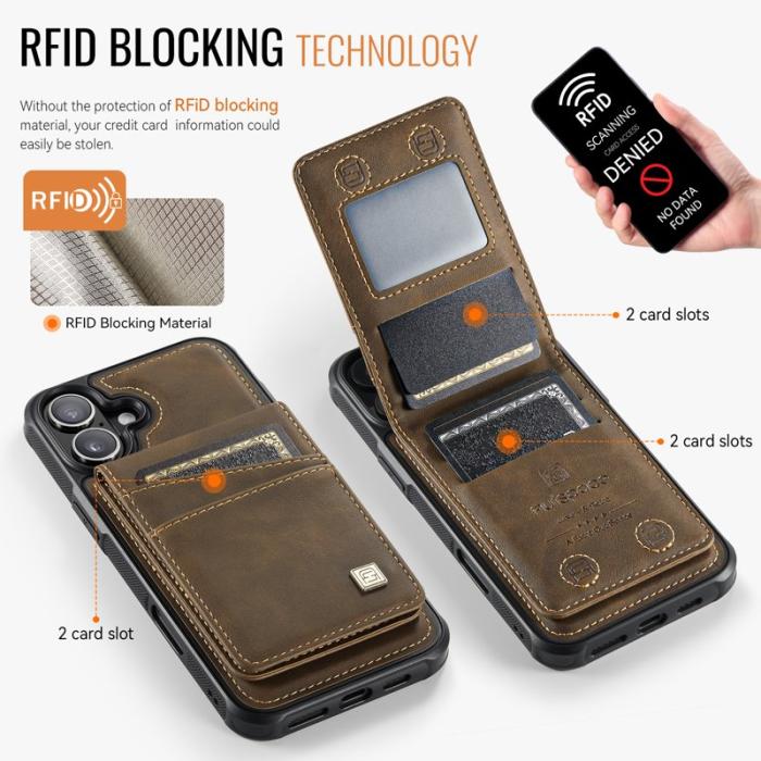 AUTSPACE - AUTSPACE iPhone 16 Fodral Äkta läder - Kaffe