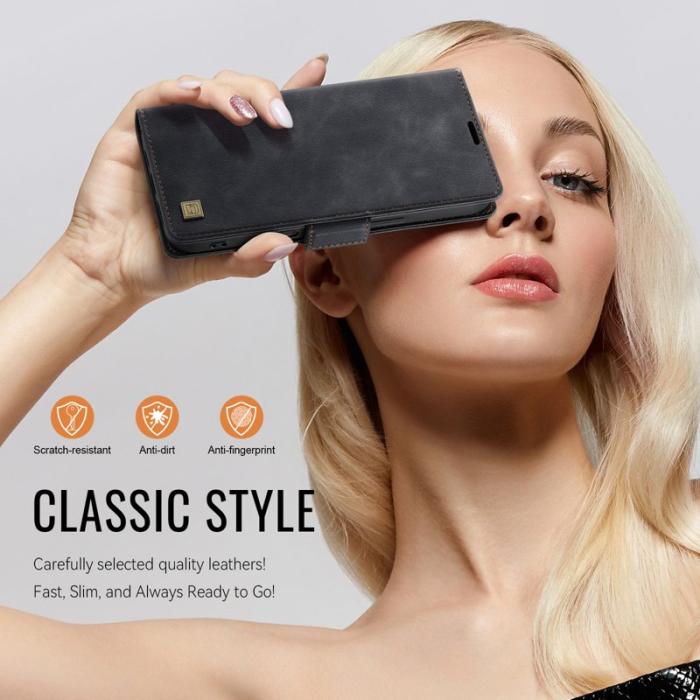 AUTSPACE - AUTSPACE iPhone 16 Fodral Retro Läder - RFID Blocking - Svart