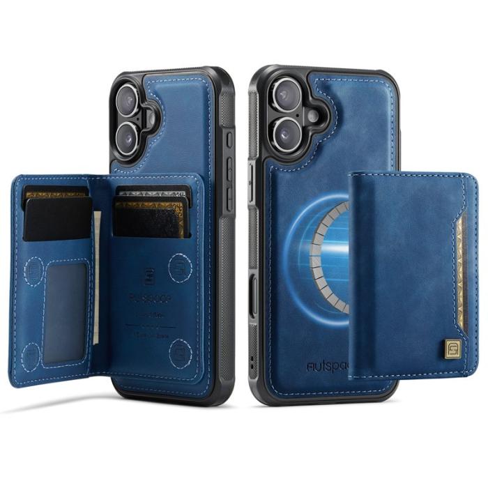 AUTSPACE - AUTSPACE iPhone 16 Fodral Vintage Läder - Blå