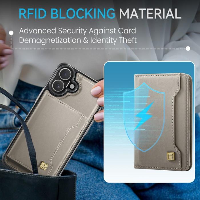 AUTSPACE - AUTSPACE iPhone 16 Fodral Vintage Läder - Grå