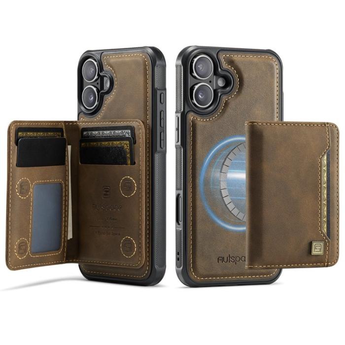 AUTSPACE - AUTSPACE iPhone 16 Fodral Vintage Läder - Kaffe