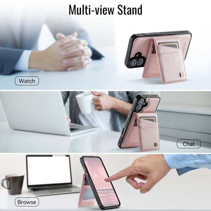 AUTSPACE - AUTSPACE iPhone 16 Plus Fodral Äkta läder - Rose Gold