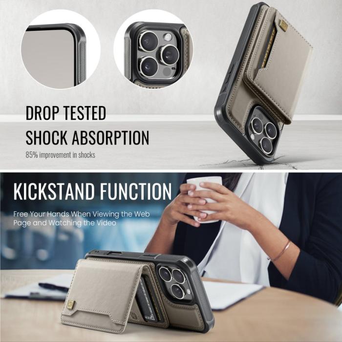 AUTSPACE - AUTSPACE iPhone 16 Pro Fodral Äkta läder - Grå