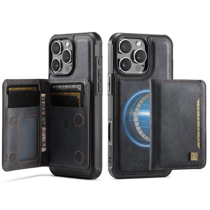 AUTSPACE - AUTSPACE iPhone 16 Pro Fodral Äkta läder - Svart