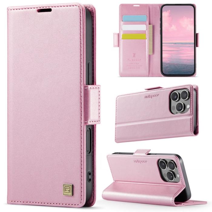 AUTSPACE - AUTSPACE iPhone 16 Pro Fodral Retro Läder - Pink