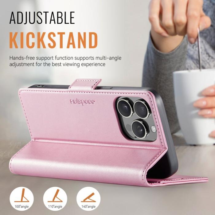AUTSPACE - AUTSPACE iPhone 16 Pro Fodral Retro Läder - Pink