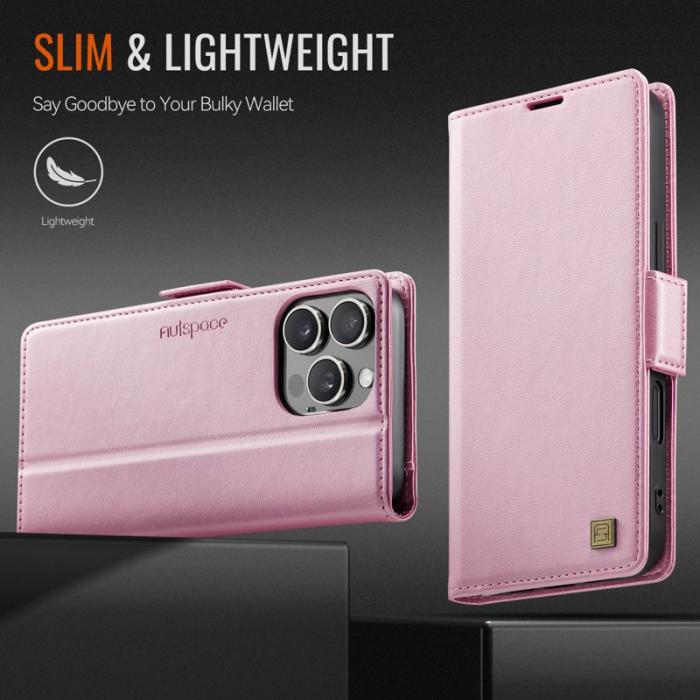 AUTSPACE - AUTSPACE iPhone 16 Pro Fodral Retro Läder - Pink
