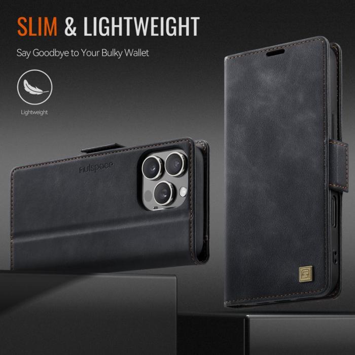 AUTSPACE - AUTSPACE iPhone 16 Pro Fodral Retro Läder - Svart